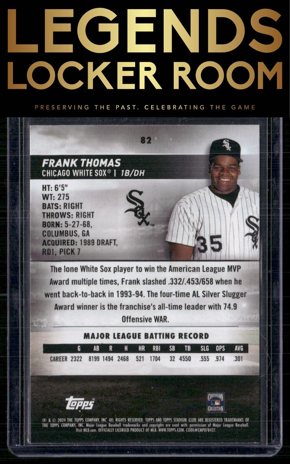 2024 Stadium Club #82 Frank Thomas