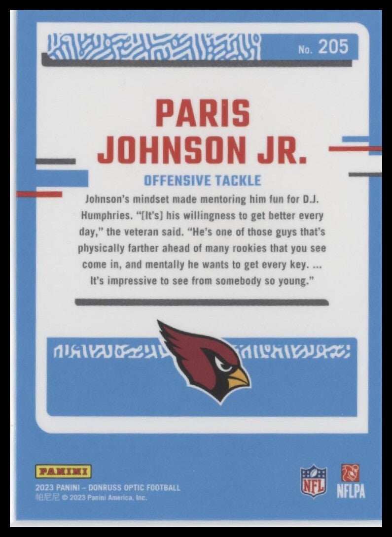 2023 Donruss Optic #205 Paris Johnson Jr.