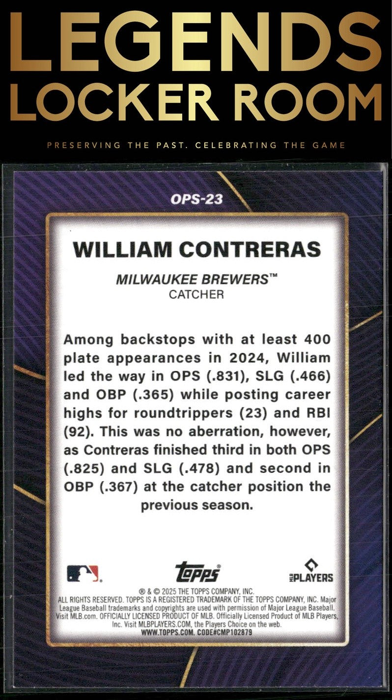 2025 Topps #OPS-23 William Contreras OPS Leaders