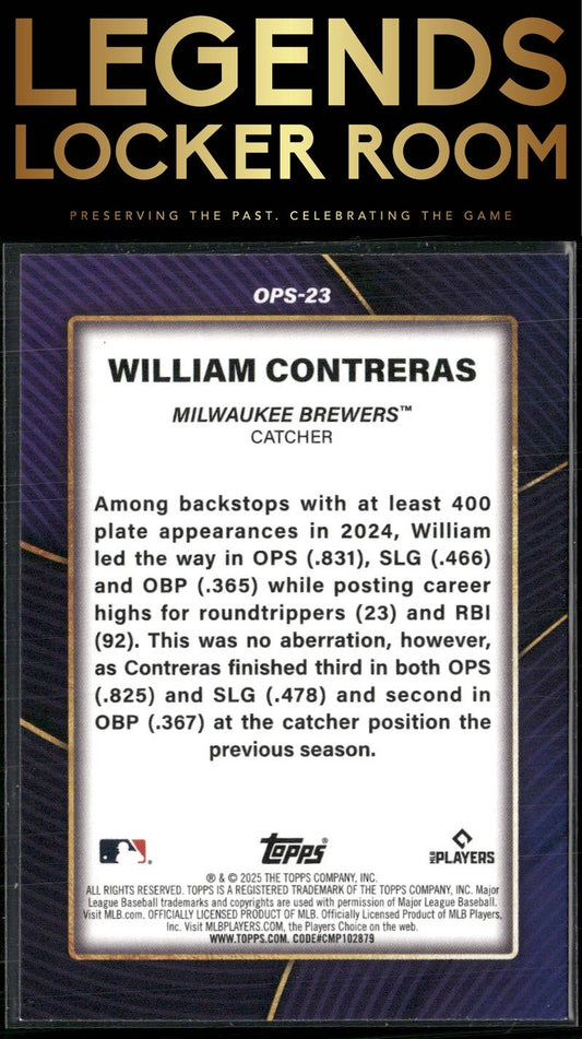 2025 Topps #OPS-23 William Contreras OPS Leaders