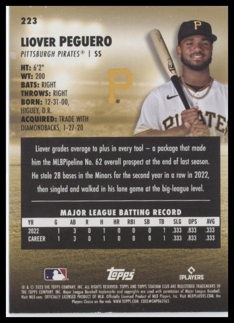 2023 Stadium Club #223 Liover Peguero