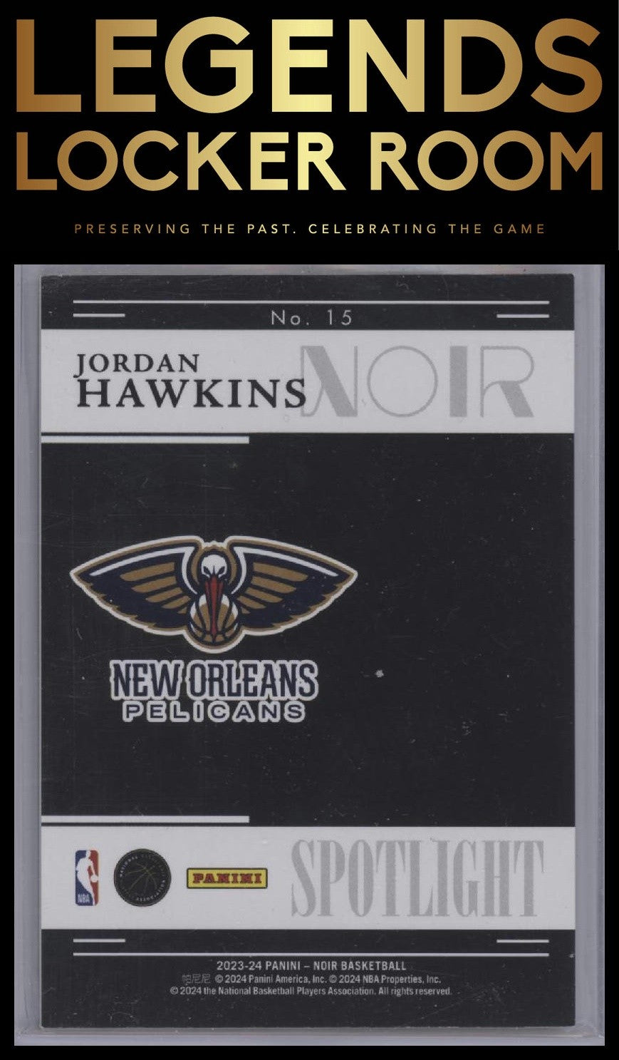 2023-24 Panini Noir #15 Jordan Hawkins Spotlight #/99