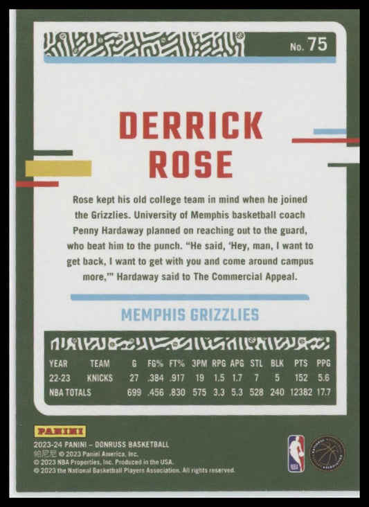 2023-24 Donruss #75 Derrick Rose