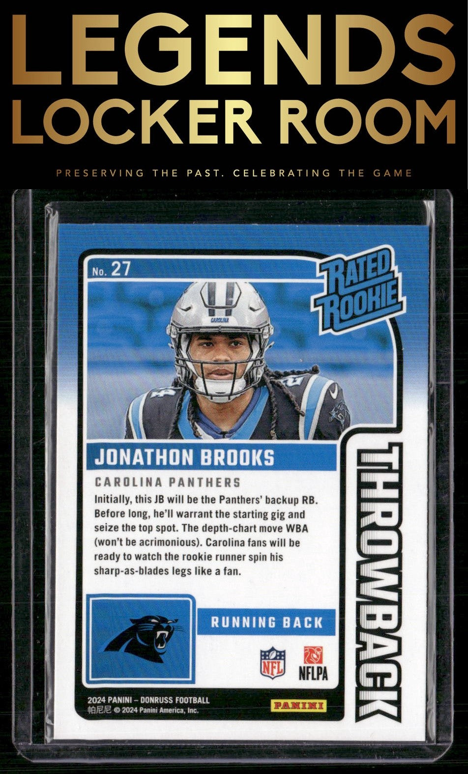 2024 Donruss #27 Jonathon Brooks Rated Rookies Throwback