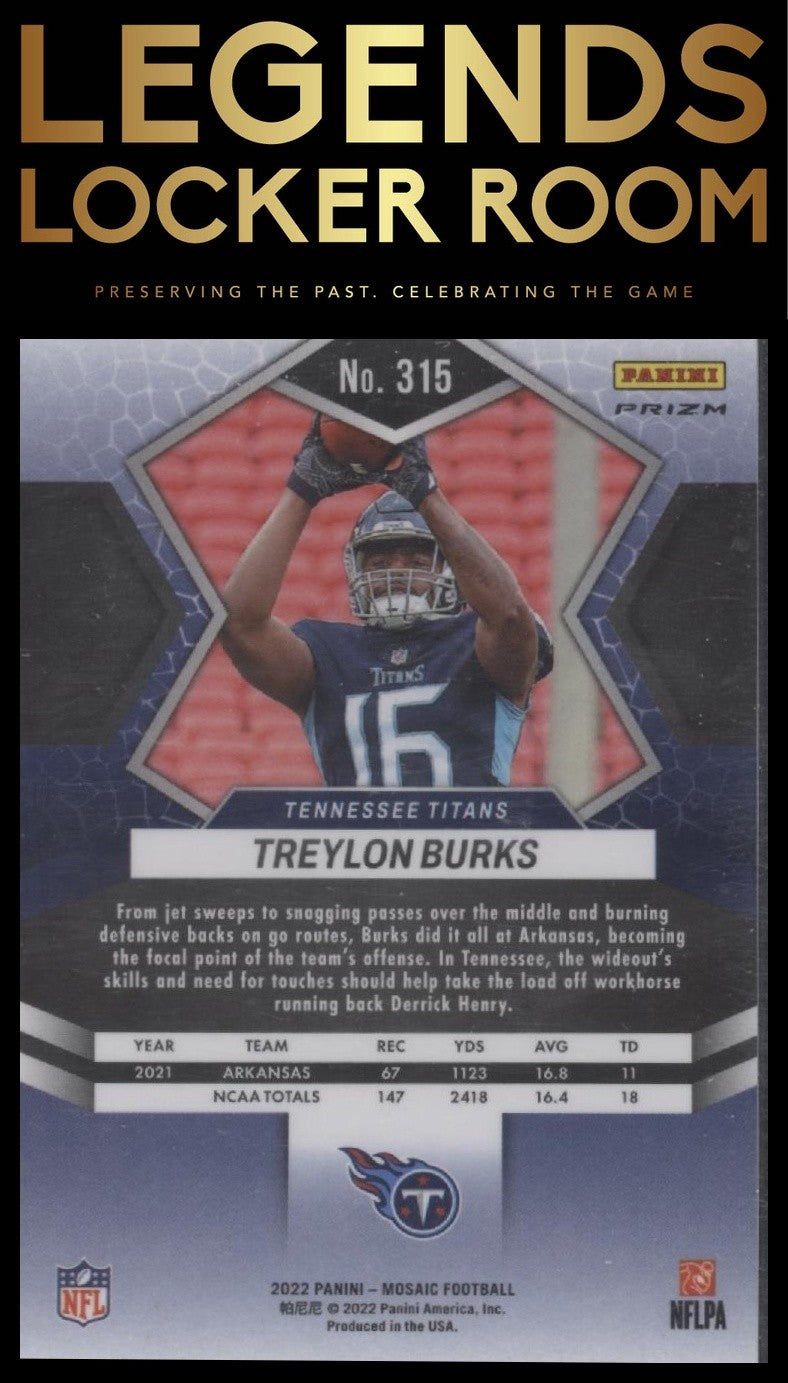 2022 Panini Mosaic #315 Treylon Burks Sparkle Red