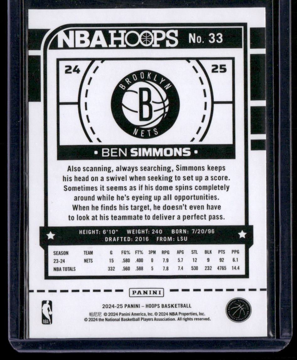 2024-25 Hoops #33 Ben Simmons
