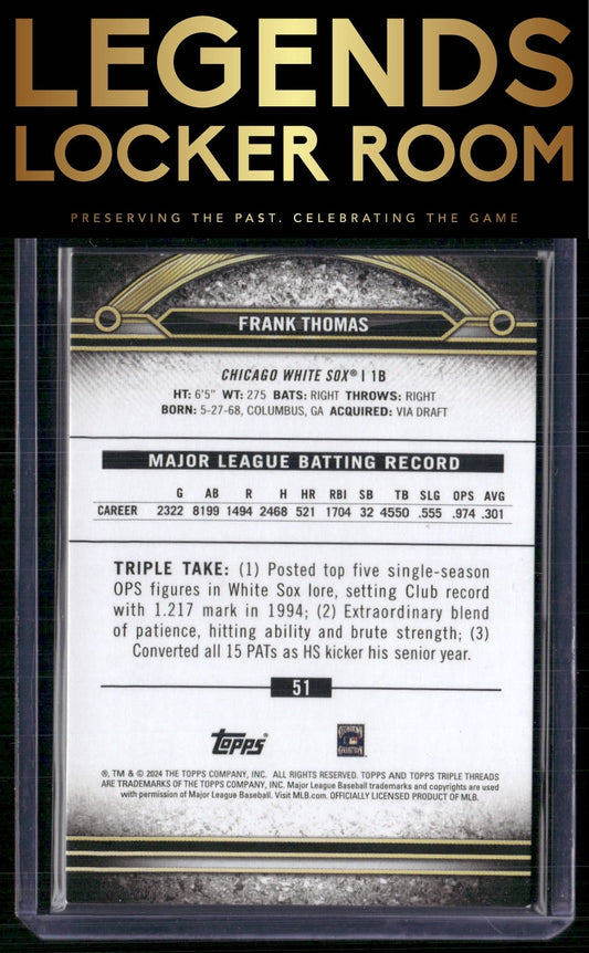 2024 Topps Triple Threads #51 Frank Thomas Sapphire #/25