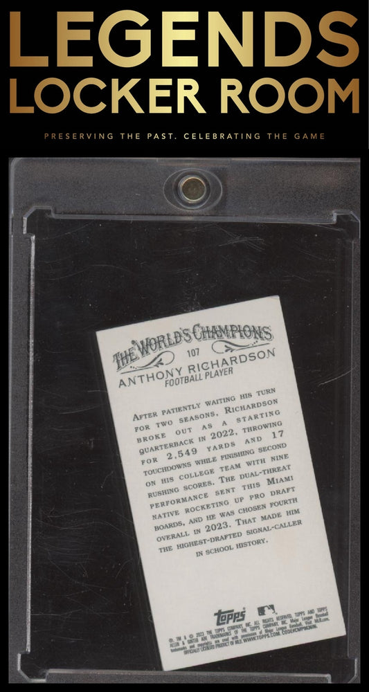 2023 Topps Allen & Ginter #107 Anthony Richardson Mini Gold Border