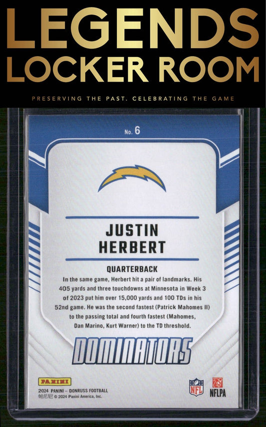 2024 Donruss #6 Justin Herbert Dominators