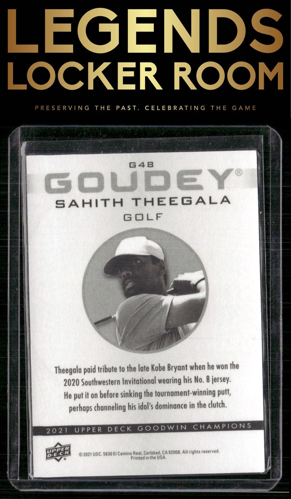2021 Upper Deck Goodwin Champions #G48 Sahith Theegala Goudey