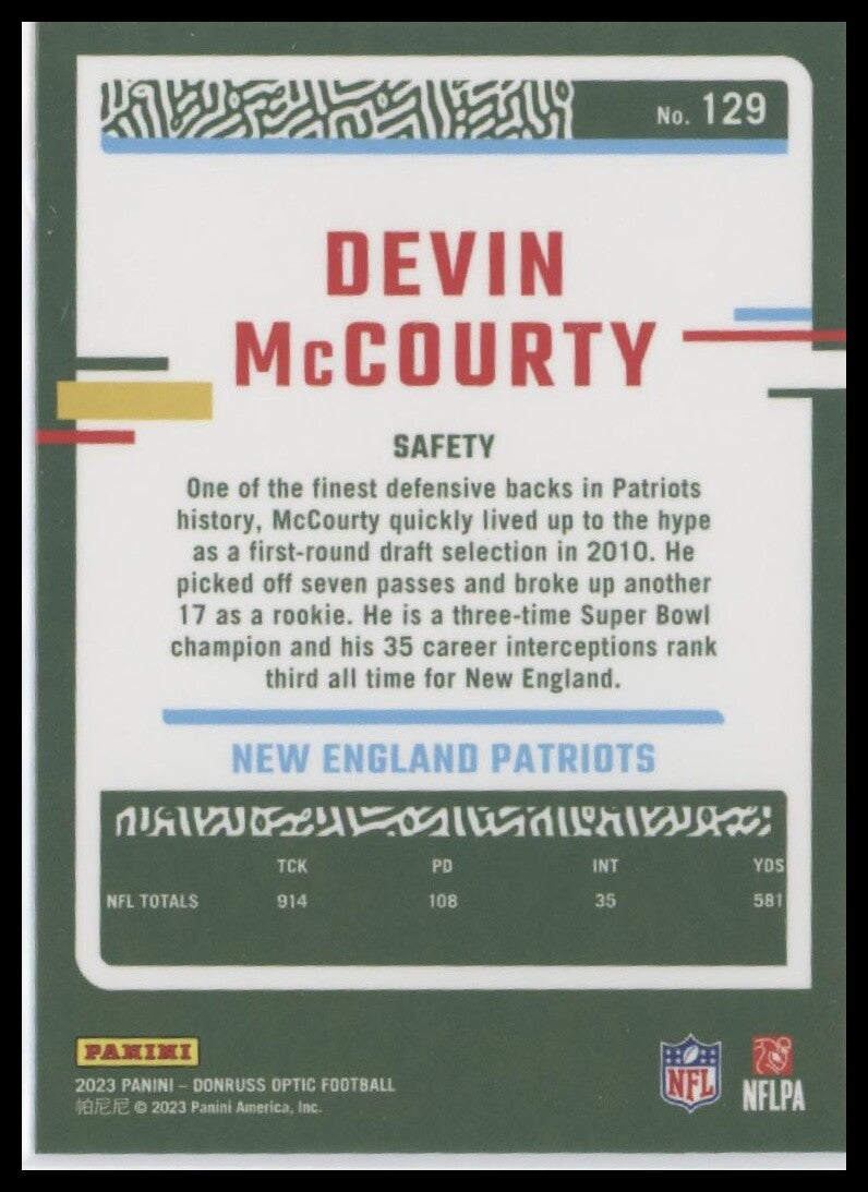 2023 Donruss Optic #129 Devin McCourty