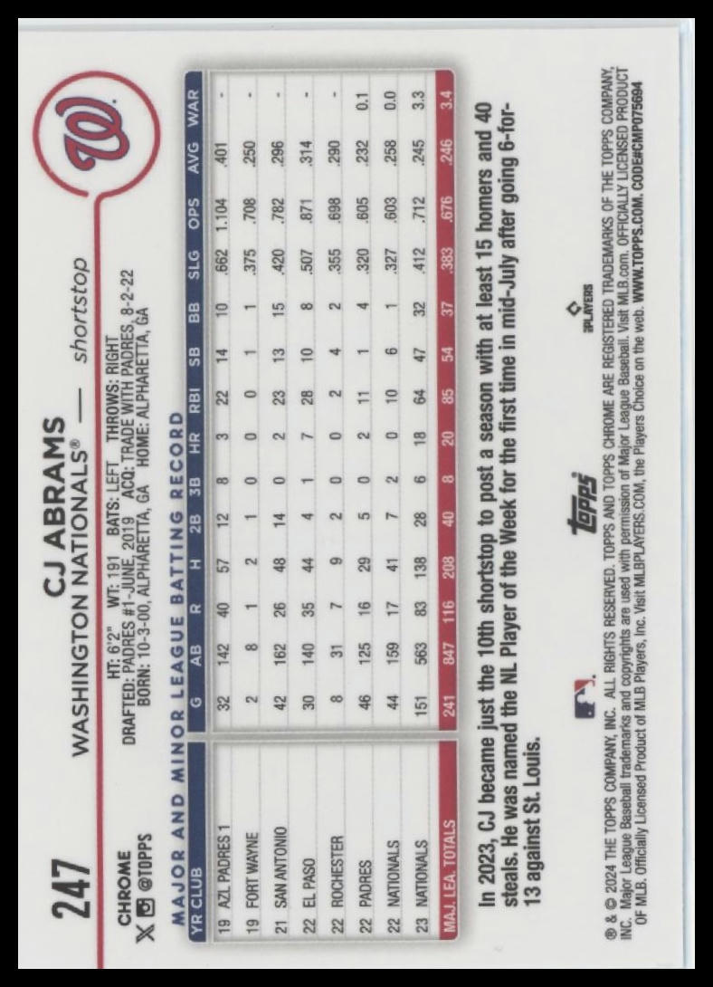 2024 Topps Chrome #247 CJ Abrams