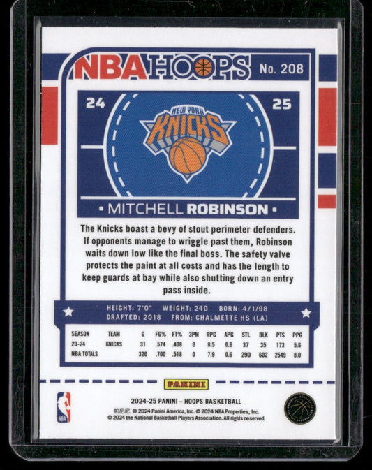 2024-25 Hoops #208 Mitchell Robinson Premium Prizms Silver