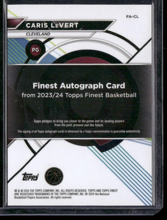 2023-24 Finest #FA-CL Caris LeVert Finest Autographs Black Refractors #/25