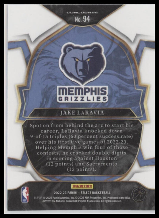 2022-23 Panini Select #94 Jake LaRavia Blue (Retail Base)