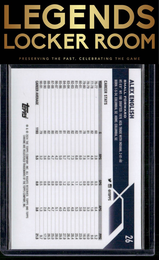 2023-24 Topps Chrome Sapphire Edition #26 Alex English