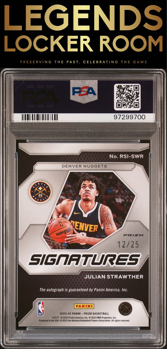 2023 Panini Prizm Rookie Signatures Julian Strawther Mojo PSA 9