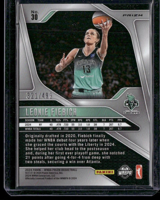 2024 Panini Prizm WNBA #30 Leonie Fiebich Pulsar Prizms #/499