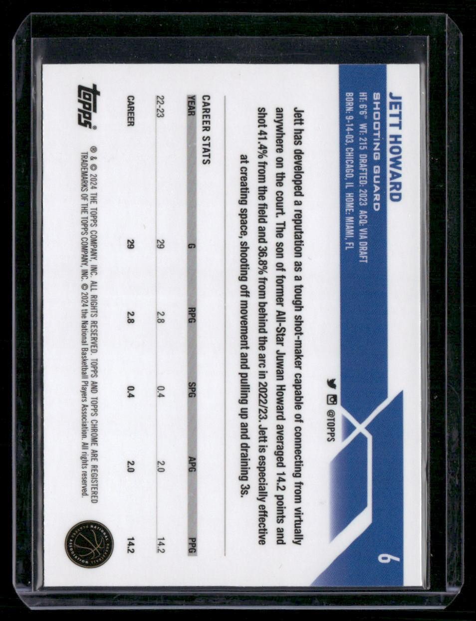 2023-24 Topps Chrome #6 Jett Howard