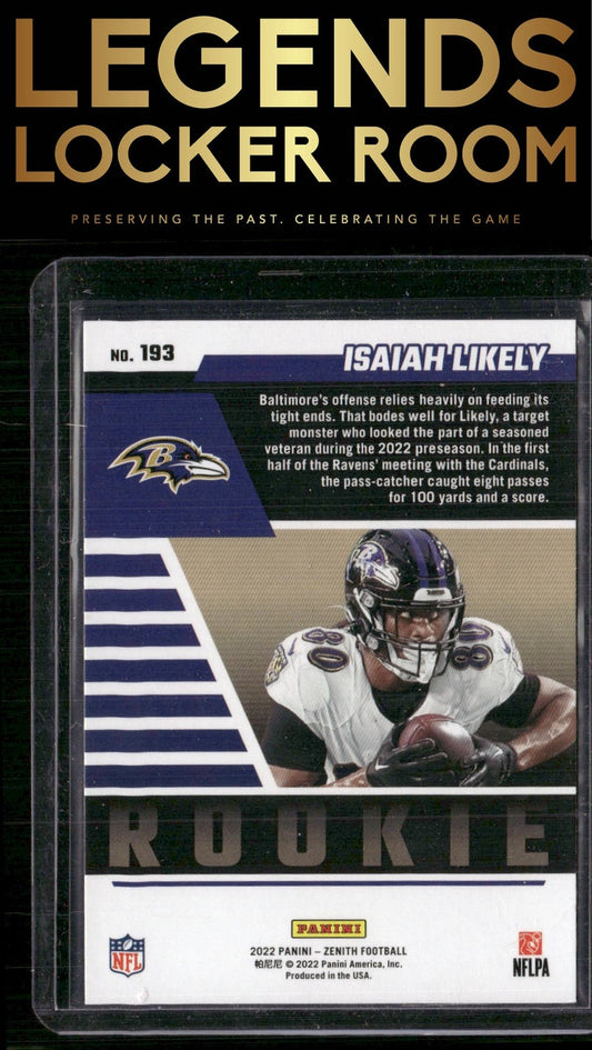 2022 Zenith #193 Isaiah Likely Retail