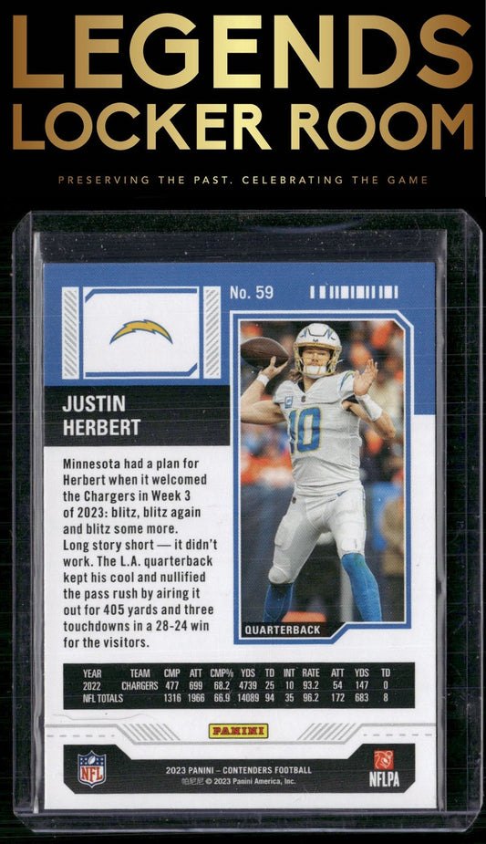2023 Panini Contenders #59 Justin Herbert