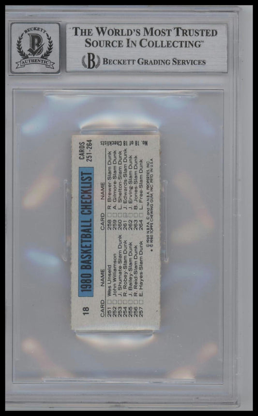 1980-81 Topps Single Panel #18 Magic Johnson AS Auto BGS 10