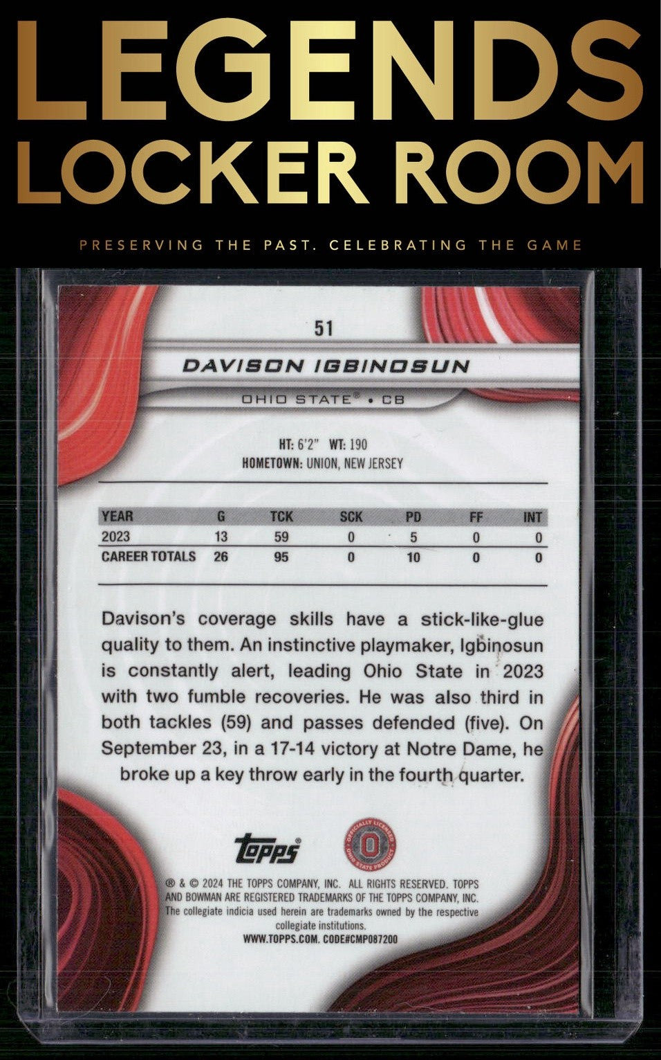 2024 Bowman University Best Davison Igbinosun Green Mini Diamond Refractor /99