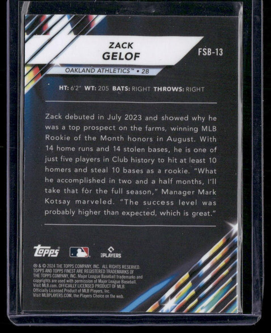 2024 Finest #FSB-13 Zack Gelof Future So Bright