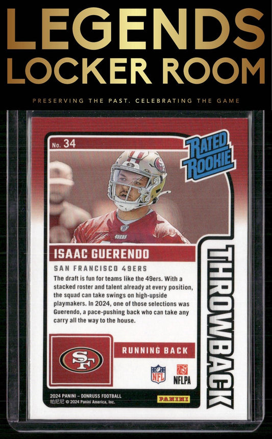 2024 Donruss #34 Isaac Guerendo Rated Rookies Throwback