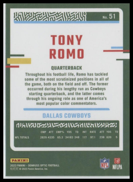 2023 Donruss Optic #51 Tony Romo
