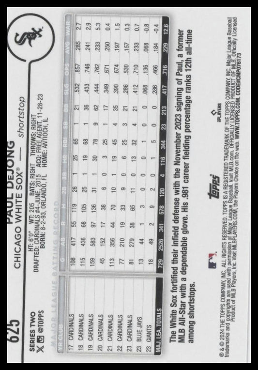 2024 Topps #625 Paul DeJong