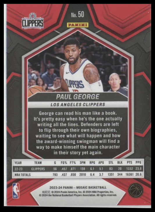 2023-24 Panini Mosaic #50 Paul George