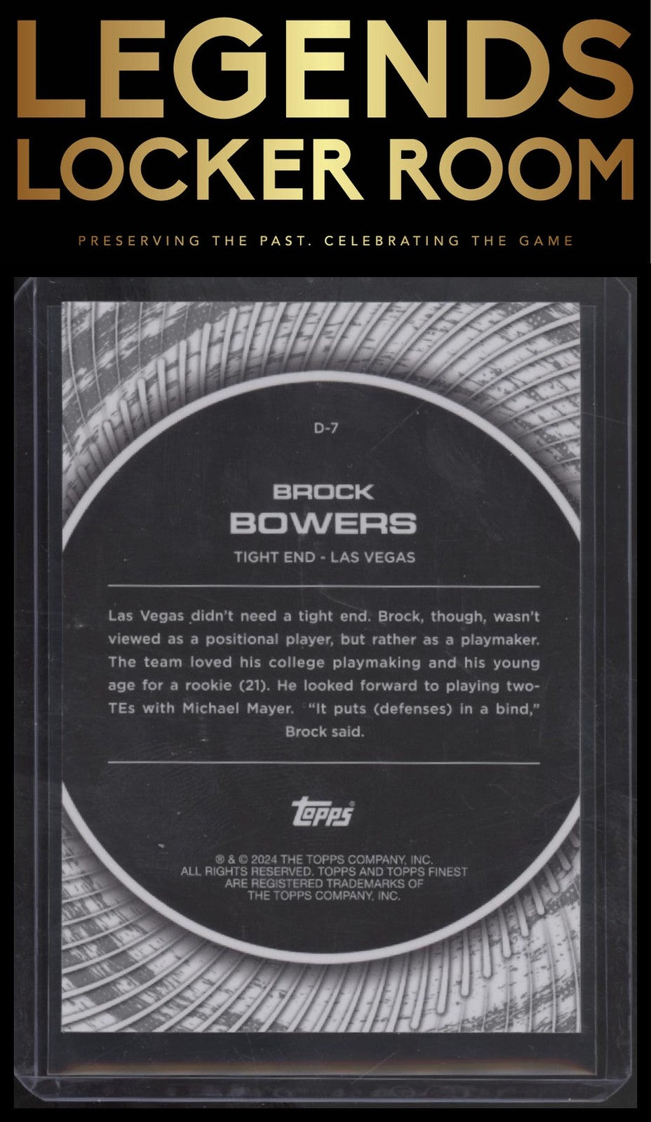 2024 Finest #D-7 Brock Bowers Debut Purple Refractor #/125