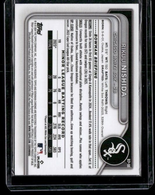 2024 Bowman Chrome #BCP-188 Rikuu Nishida Prospects