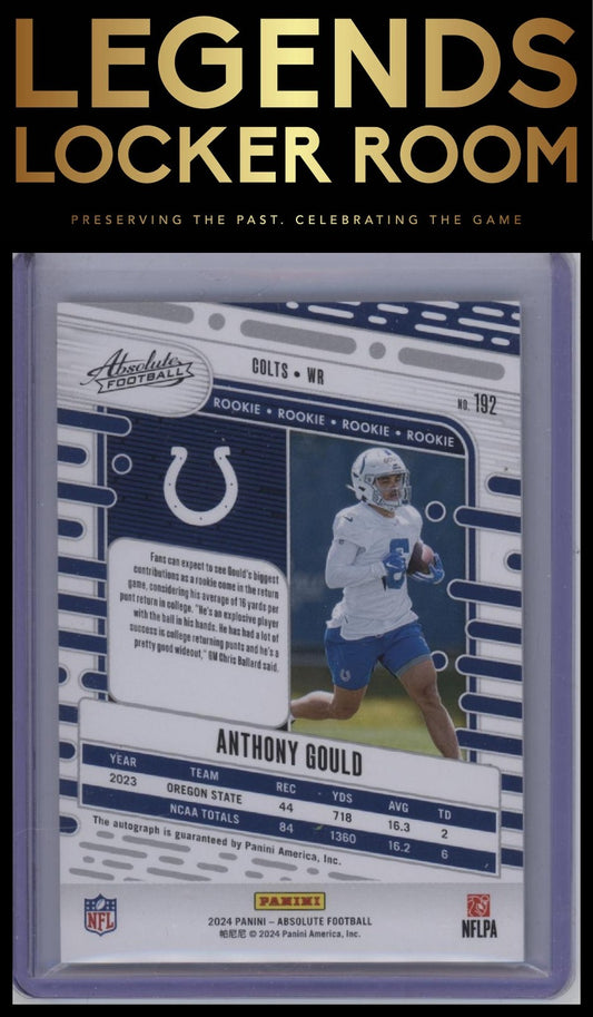 2024 Panini Absolute #192 Anthony Gould Signature Rookies Spectrum Green #/25
