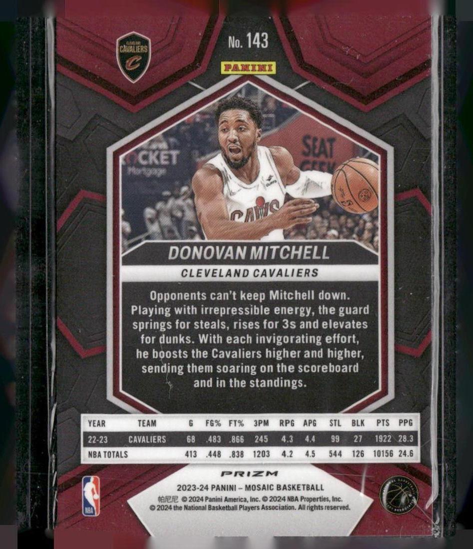 2023-24 Panini Mosaic #143 Donovan Mitchell Silver
