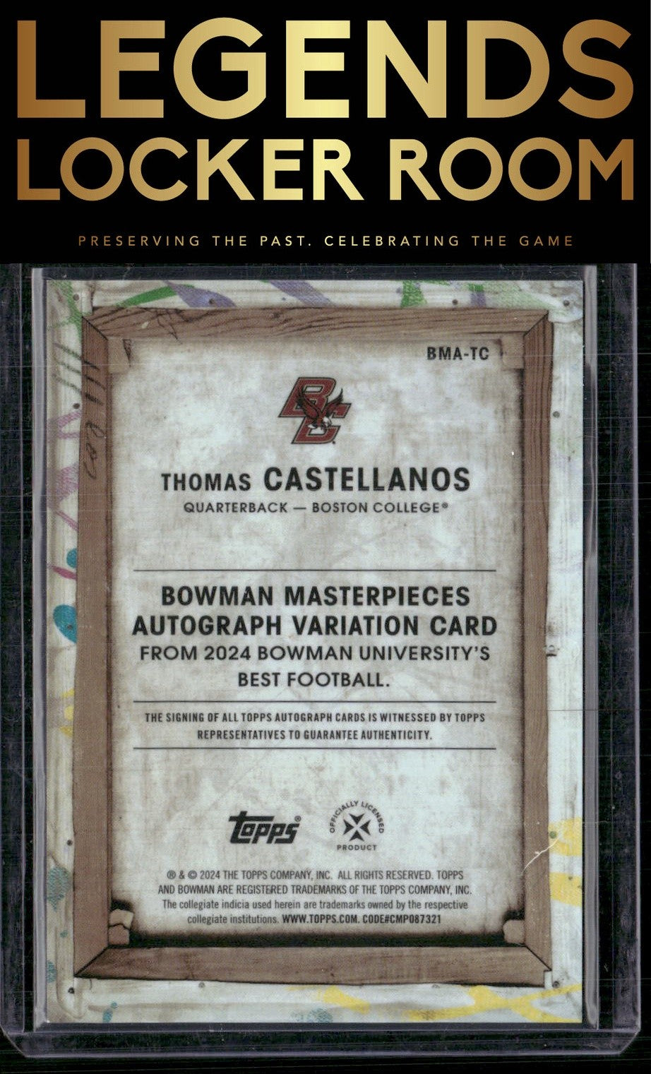 2024 Bowman University Best Thomas Castellanos Masterpiece Auto Orange /25