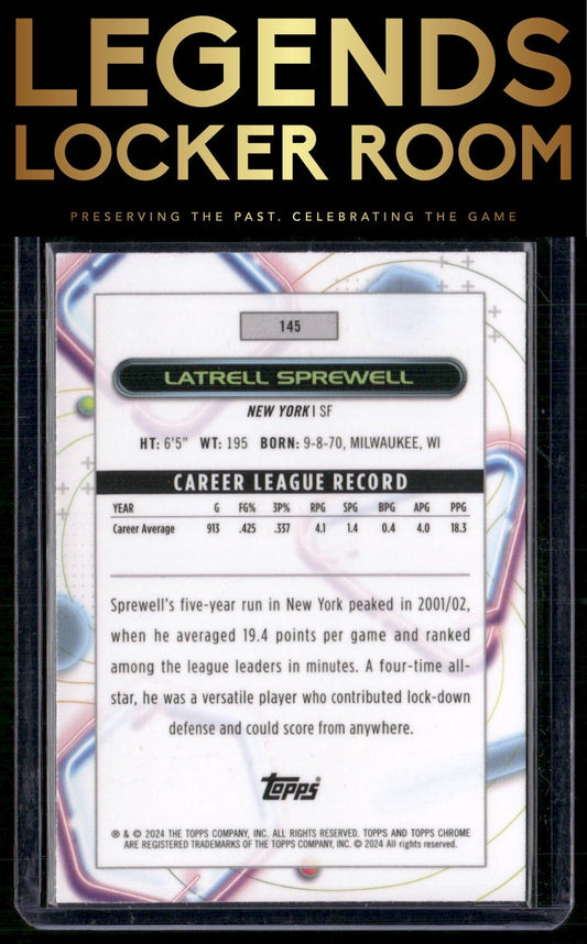 2023-24 Topps Chrome Cosmic #145 Latrell Sprewell