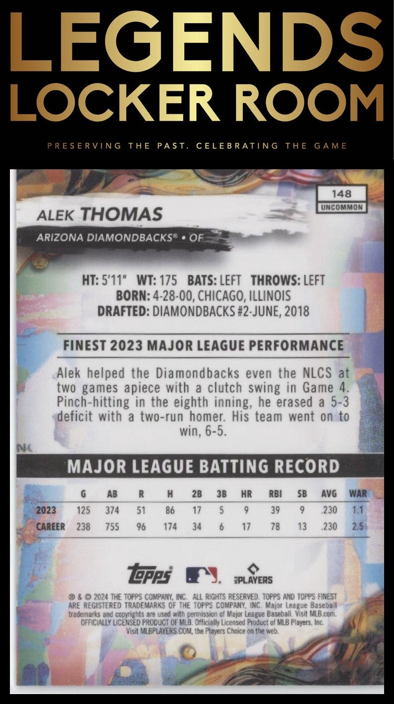 2024 Finest #148 Alek Thomas Checkerboard Refractor