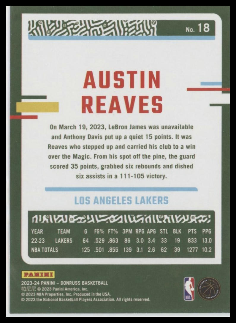 2023-24 Donruss #18 Austin Reaves
