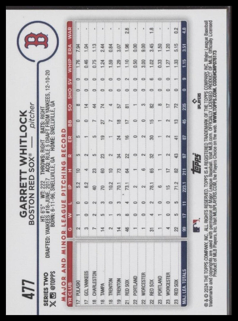 2024 Topps #477 Garrett Whitlock