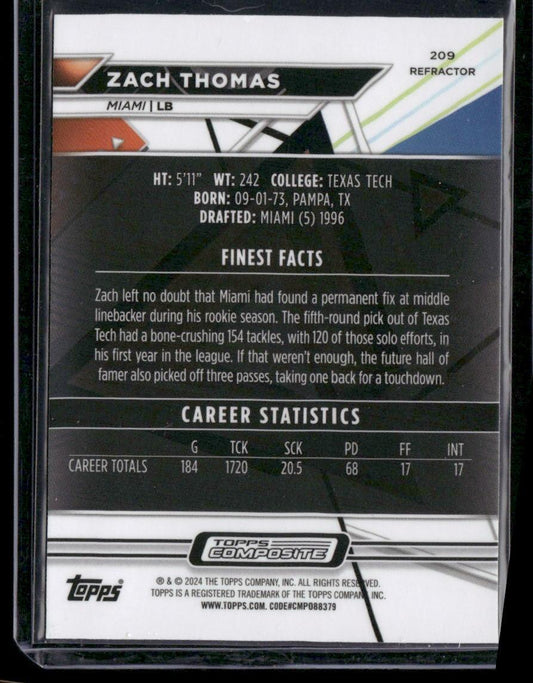 2023 Topps Composite #209 Zach Thomas Finest Refractor