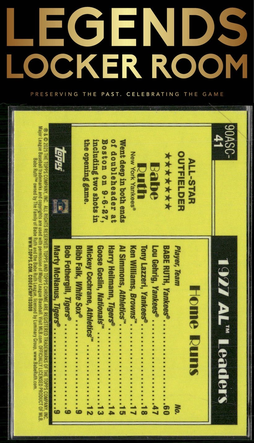 2025 Topps Babe Ruth 1990 Topps Baseball 35th Chrome All-Stars Mojo