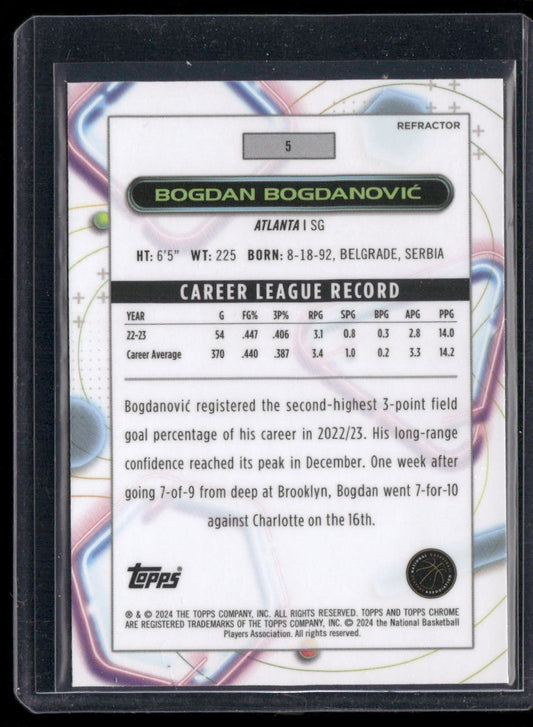 2023-24 Topps Chrome Cosmic #5 Bogdan Bogdanović Refractors