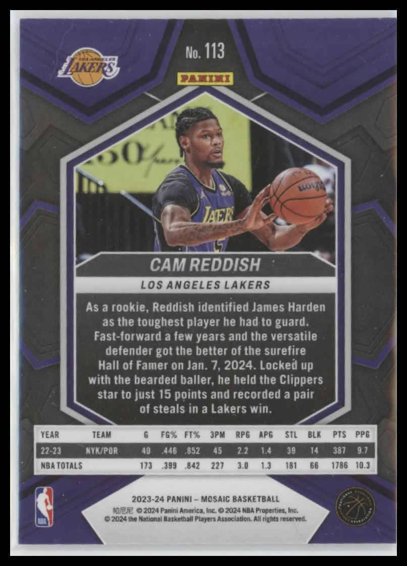 2023-24 Panini Mosaic #113 Cam Reddish