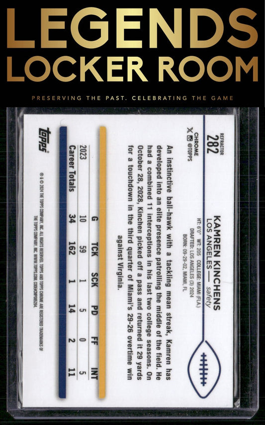 2024 Topps Chrome #282 Kamren Kinchens Refractor