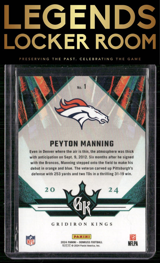2024 Donruss #1 Peyton Manning All-Time Gridiron Kings