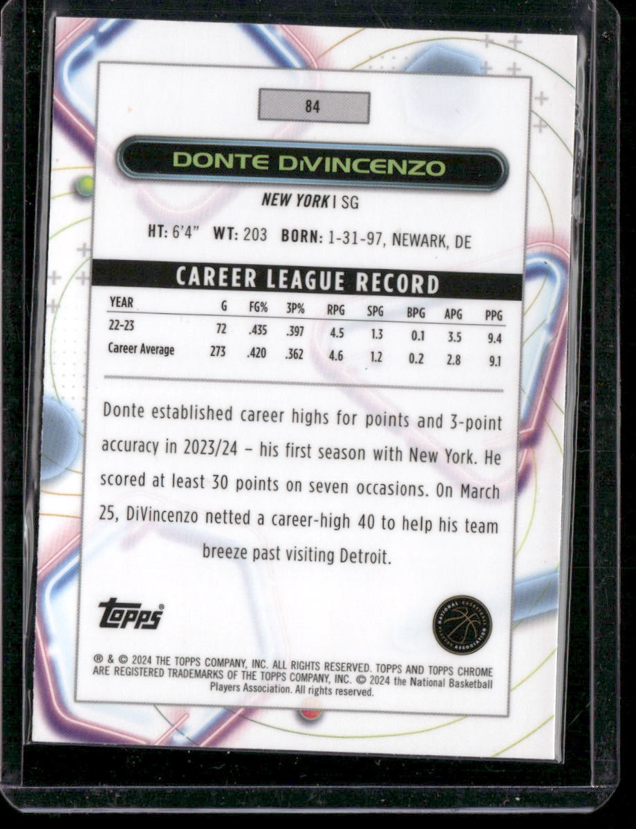 2023-24 Topps Chrome Cosmic #84 Donte DiVincenzo Nucleus Refractors
