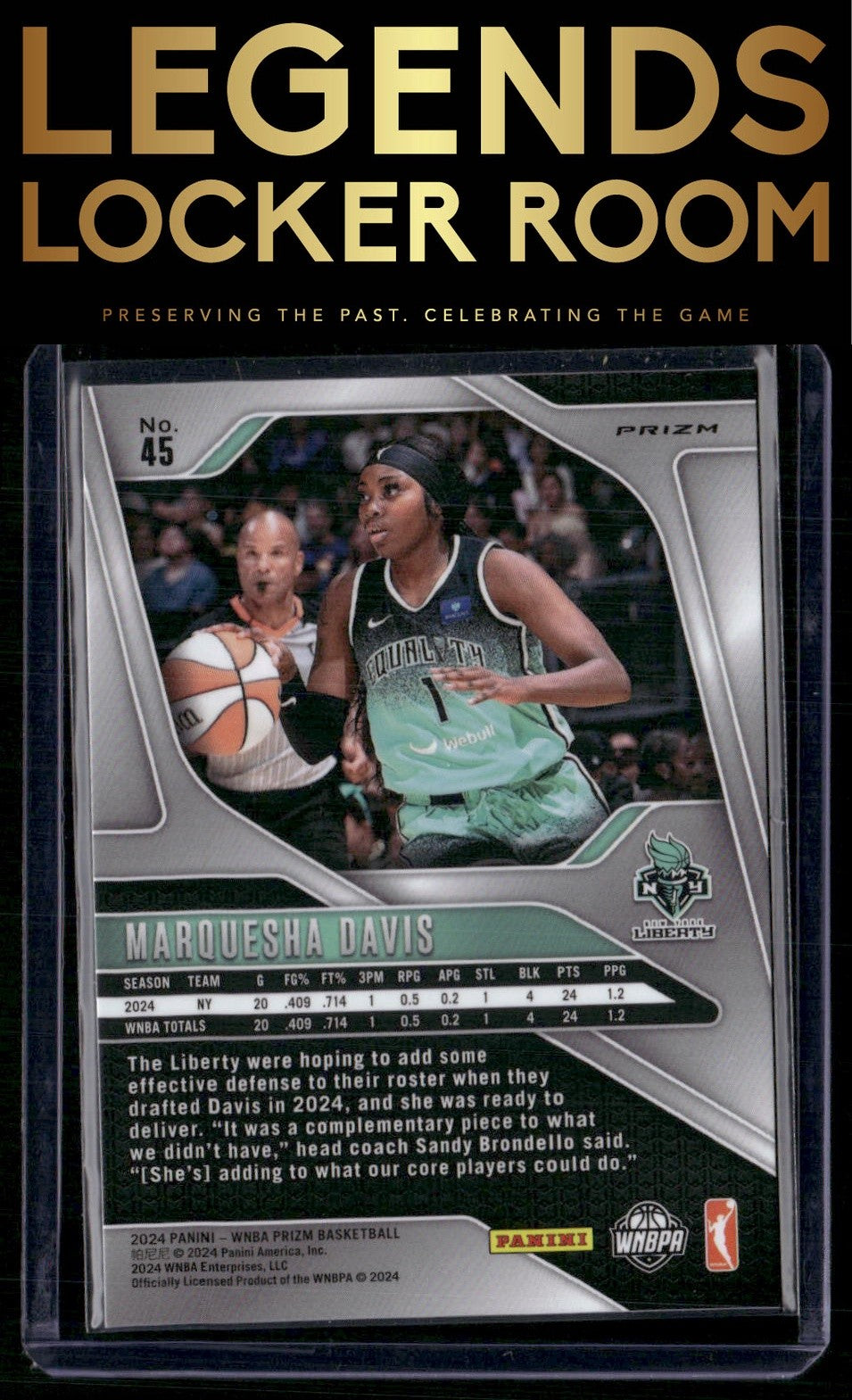 2024 Panini Prizm WNBA #45 Marquesha Davis Silver Prizms