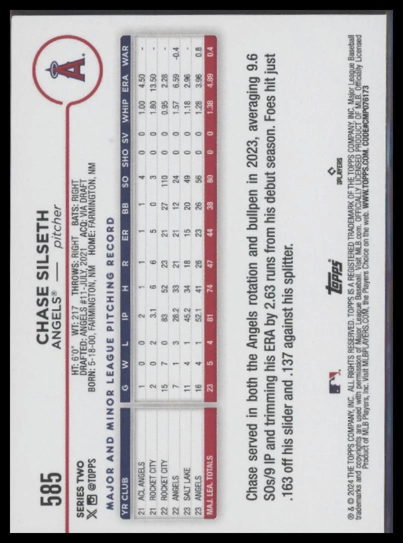 2024 Topps #585 Chase Silseth